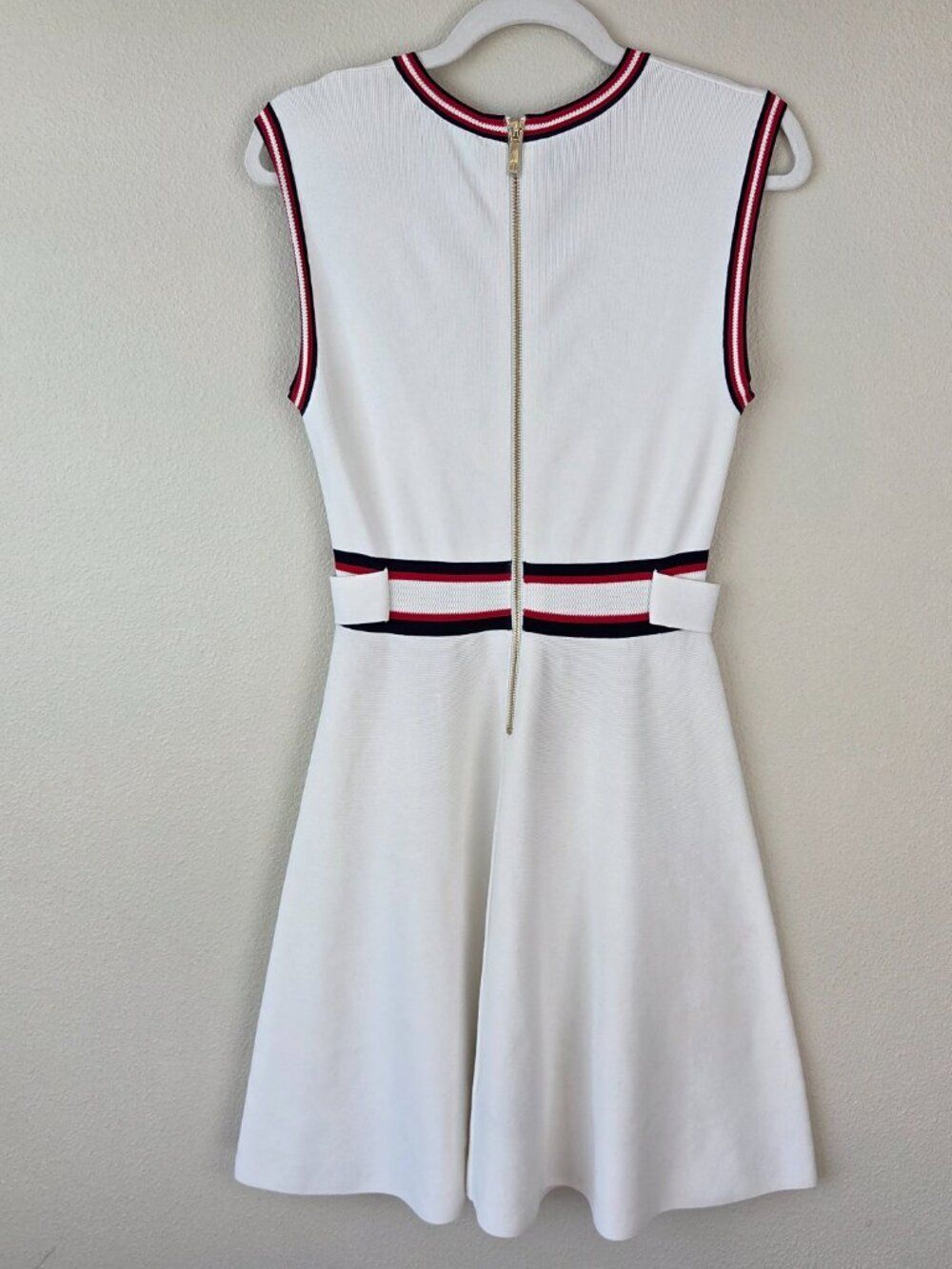 Ted Baker Apryll Sleeveless Knit Skater Dress Size 2 / 6 White Stretch A-Line - Picture 8 of 13
